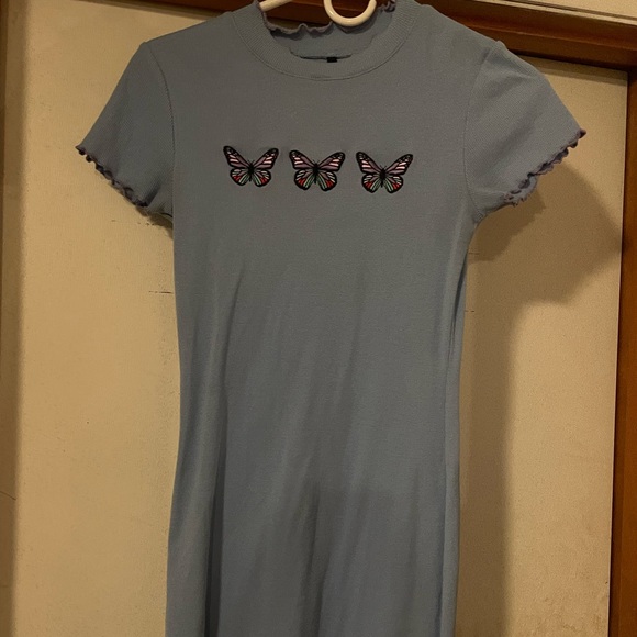 Zumiez Dresses & Skirts - Blue Butterfly Zumiez Skater Dress